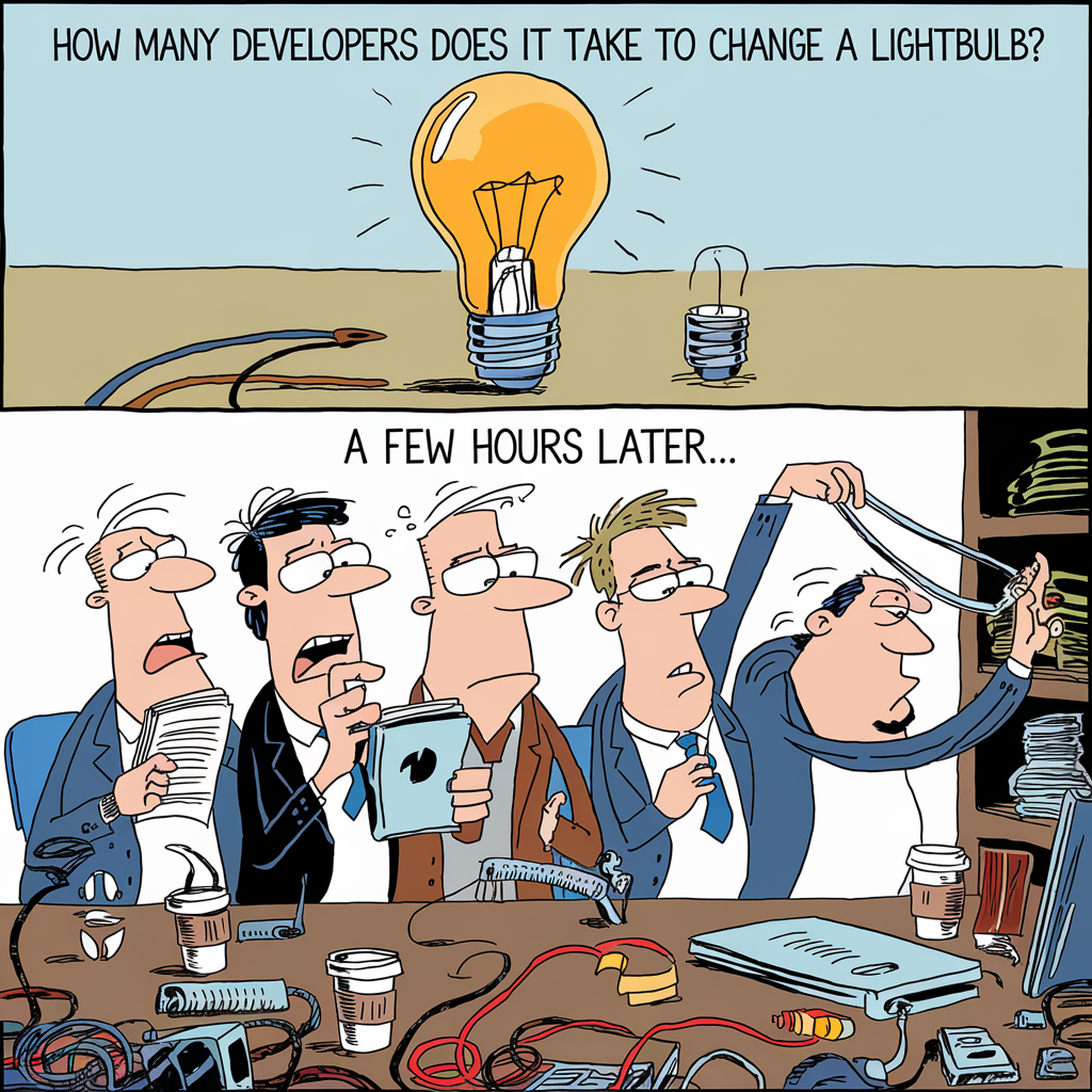 'How Many Developers' Lightbulb Memes